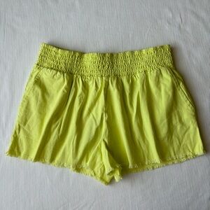 Wild Fable | High Rise Woven Pull On Shorts | Frayed Raw Hem | Lime Green